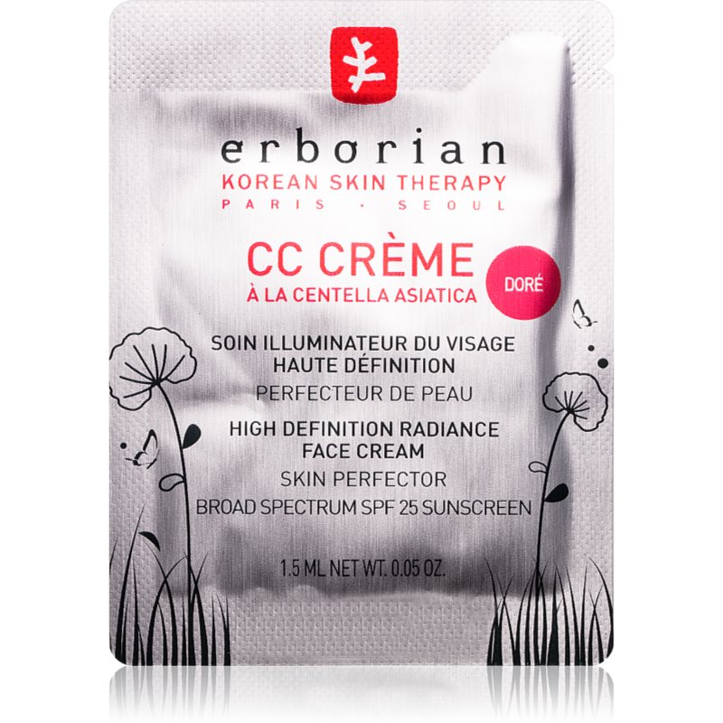 

Erborian CC Crème Centella Asiatica освітлюючий крем для рівномірного тону шкіри SPF25 маленька упаковка відтінок Doré