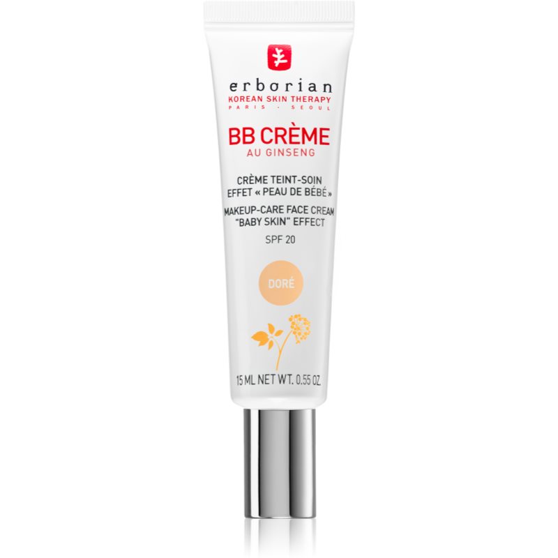 Erborian BB Cream odos išvaizdą gerinantis BB kremas su SPF 20 maža pakuotė atspalvis Doré 15 ml