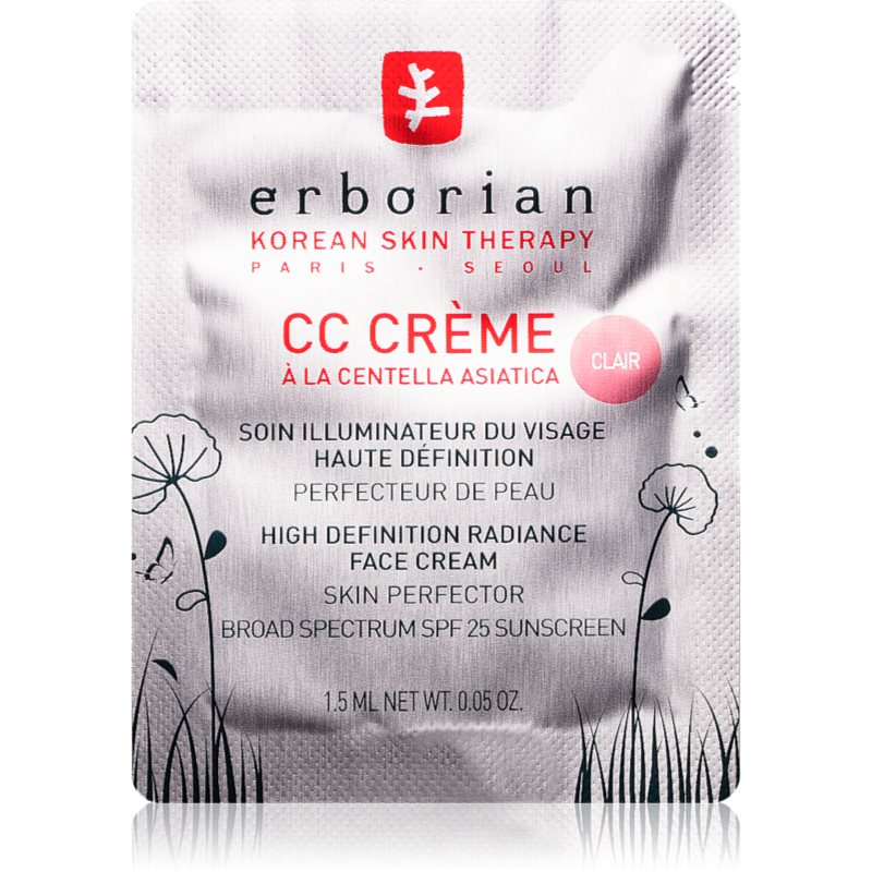 

Erborian CC Crème Centella Asiatica освітлюючий крем для рівномірного тону шкіри SPF25 маленька упаковка відтінок Clair