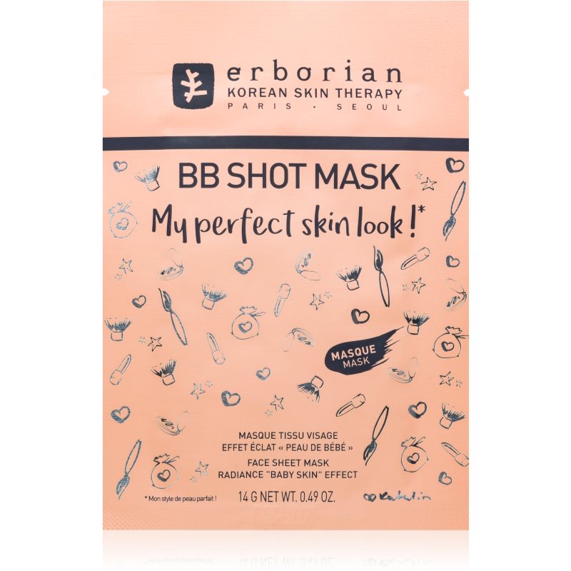Erborian BB Shot Mask plátýnková maska s rozjasňujícím účinkem 14 g