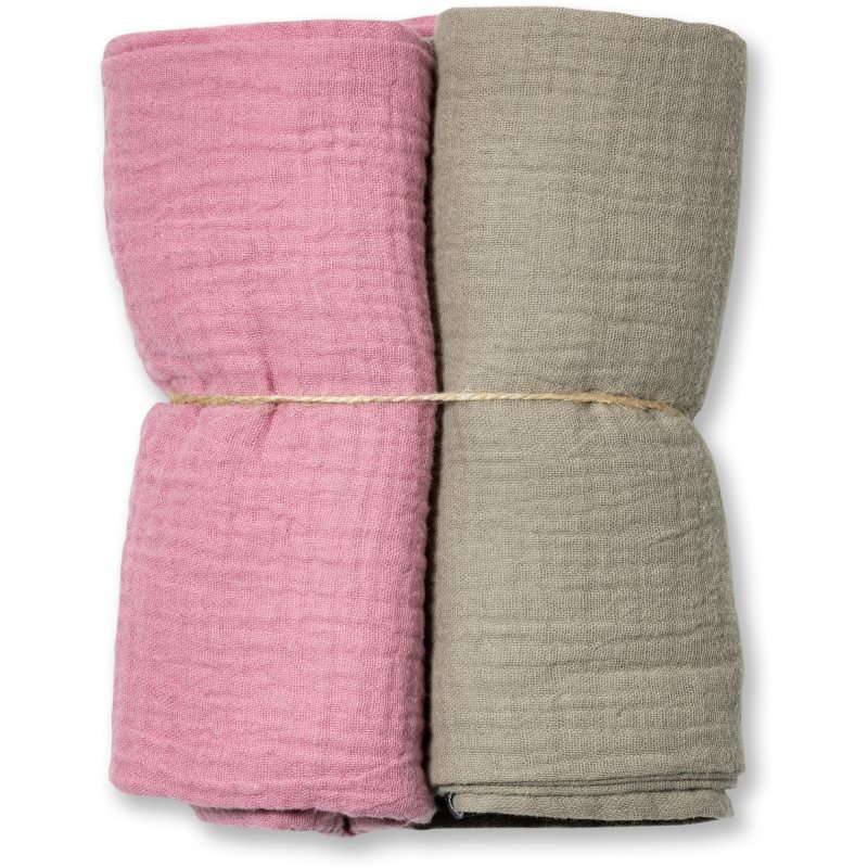 Eseco Muslin Diapers Grey + Pink medžiaginės sauskelnės 65 x 65 cm 2 vnt.