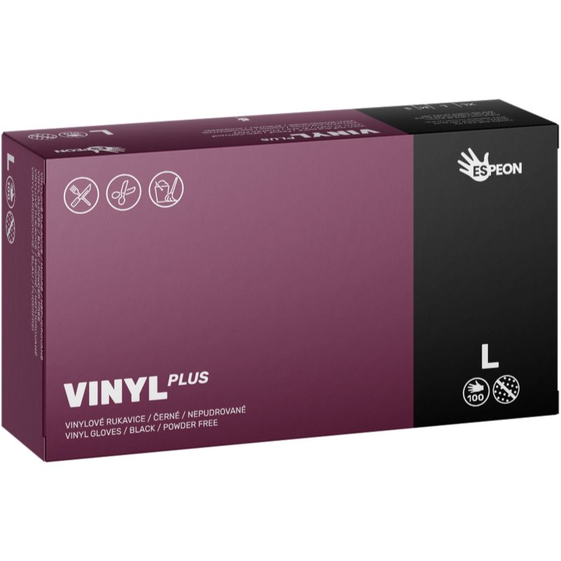 E-shop Espeon Vinyl Plus vinylové nepudrované rukavice velikost L 100 ks