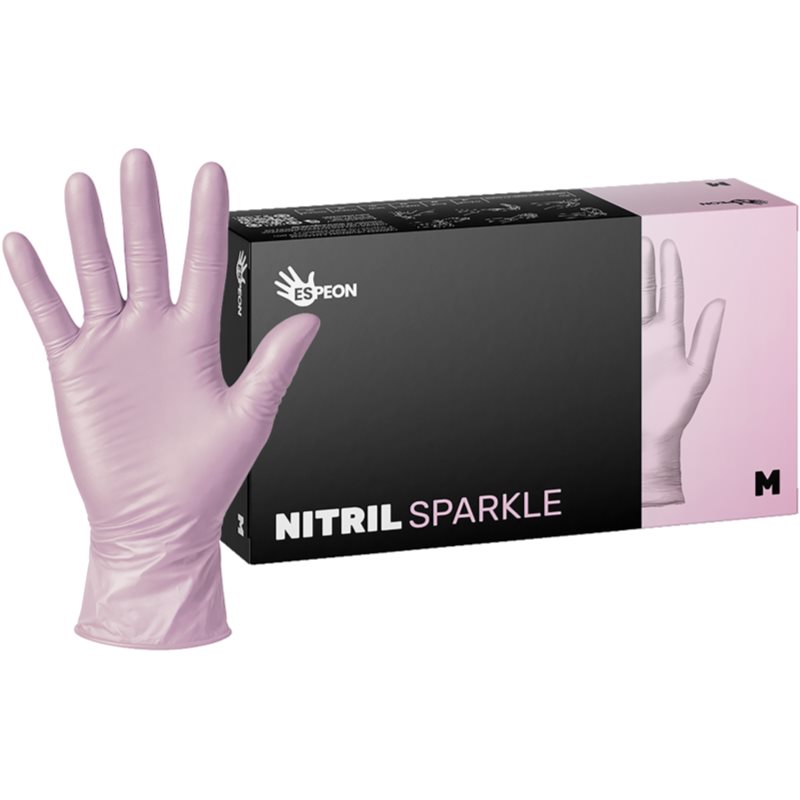 Espeon Espeon Nitril Sparkle Pearlescent Pink Handschuhe aus Nitril puderfrei Größe M 2x50 St.