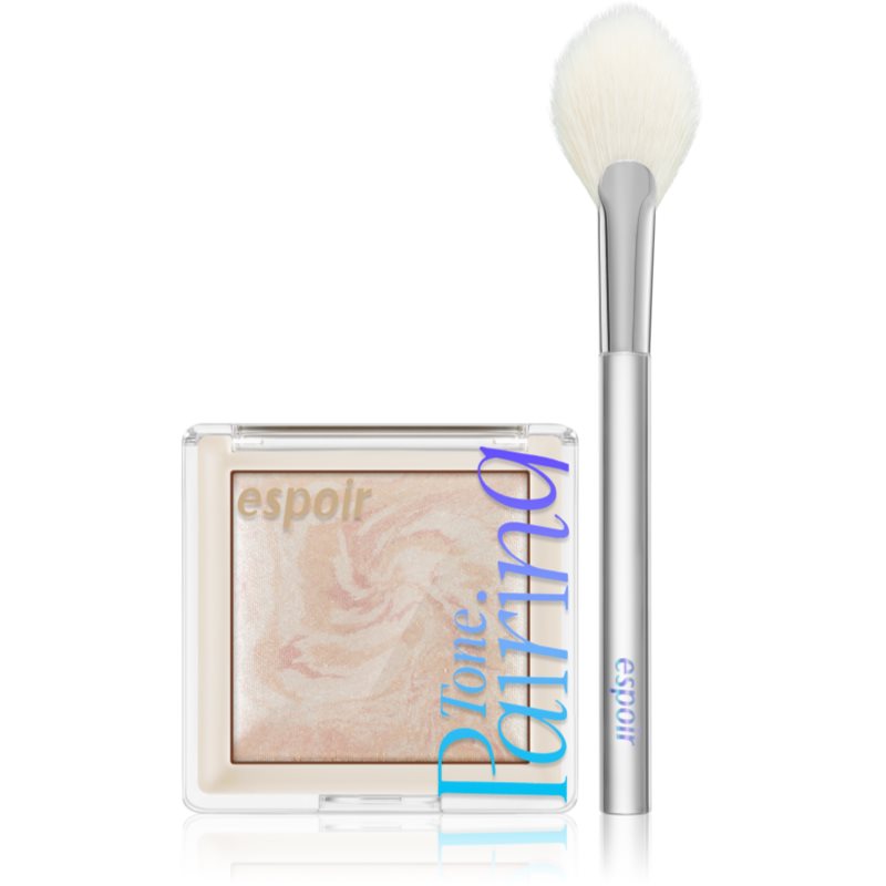 espoir Tone Pairing Highlighter rozjasňovač na tvář a oční okolí se štětcem odstín Seashell 9.6 g