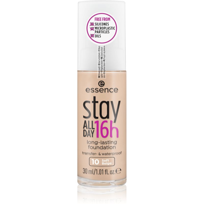 Essence Stay ALL DAY 16h waterproof foundation shade 10 Soft Beige 30 ml
