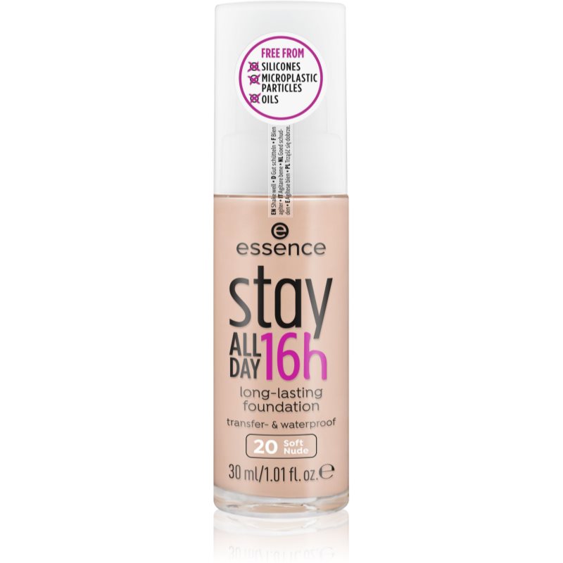 Essence Stay ALL DAY 16h Waterproof Foundation Shade 20 Soft Nude 30 Ml