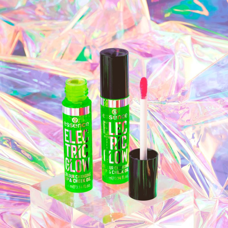 essence Electric Glow aceite para labios y pómulos 4.4 ml