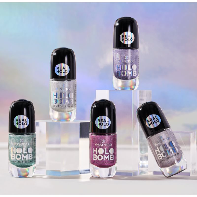 essence HOLO BOMB lak na nehty s holografickým efektem odstín 02 - Holo Moly 11 ml