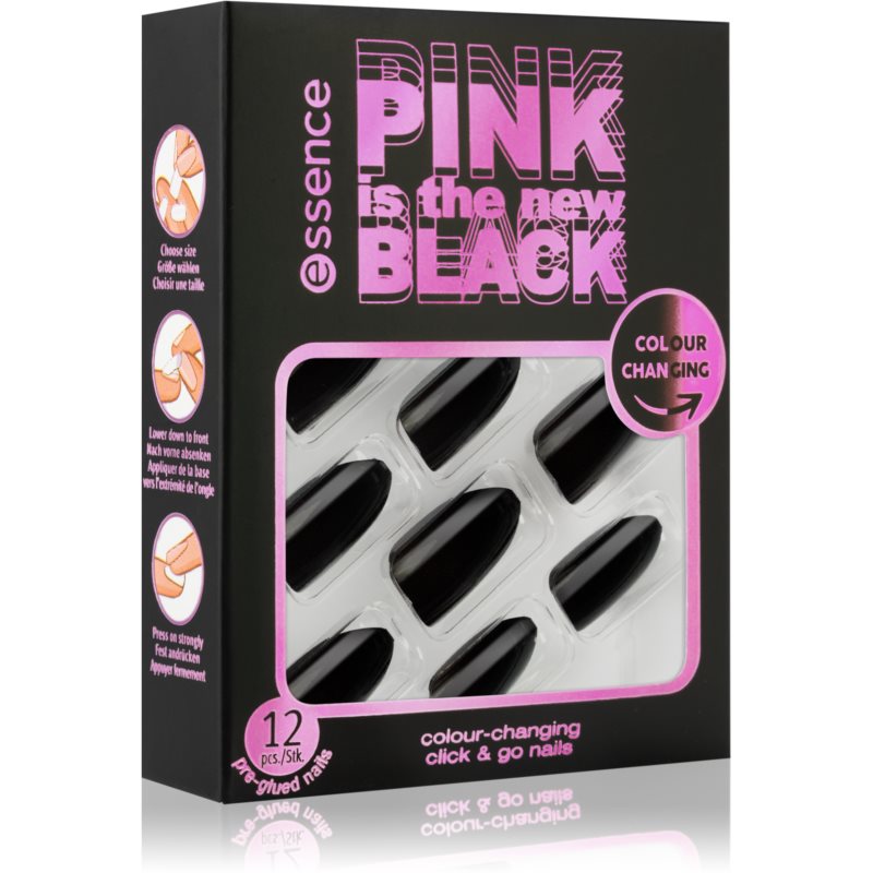 Essence PINK Is The New BLACK PH Colour Changing накладні нігті відтінок PH Colour Changing 12 кс