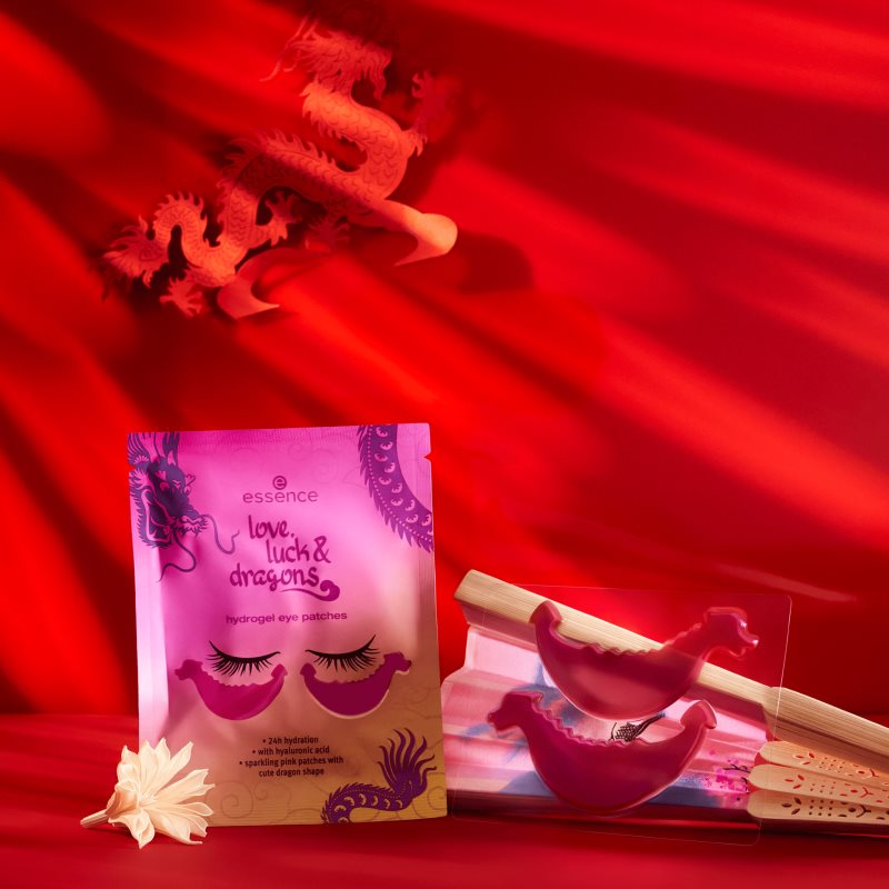 Essence Love, Luck & Dragons гідрогелева маска для шкіри навколо очей 2 кс