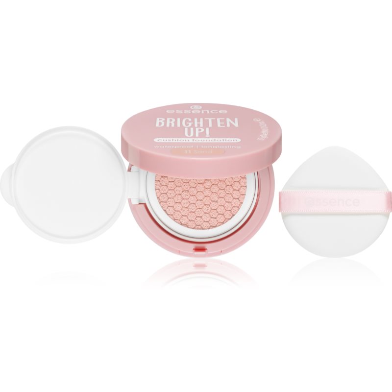 essence BRIGHTEN UP! Cushion Foundation μεικ απ σε σφουγγαράκι απόχρωση 02 Ivory 12 γρ