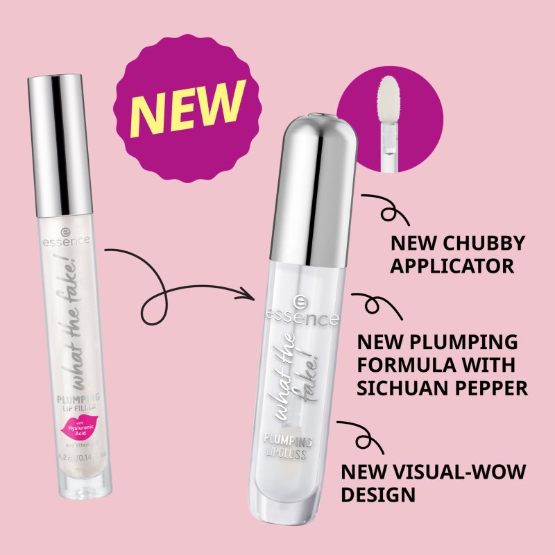 essence WHAT THE FAKE! lesk na rty pro větší objem odstín 100 Sheer Genius 4 ml (obrázek 5)
