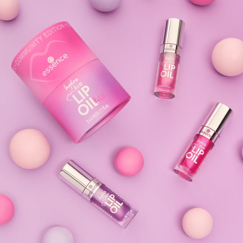 essence Hydra Kiss Lip Oil Trio sada na rty (obrázek 7)