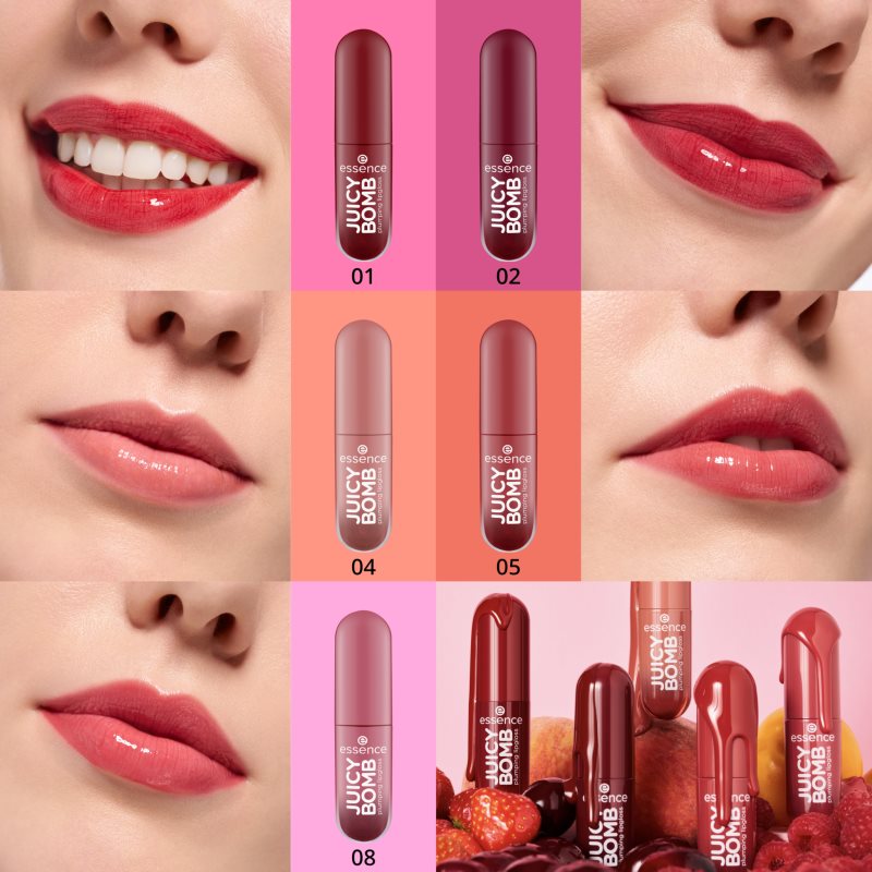 essence Juicy Bomb lesk na rty se zvětšujícím efektem odstín 08 Pure Raspberry 2.6 ml (obrázek 10)