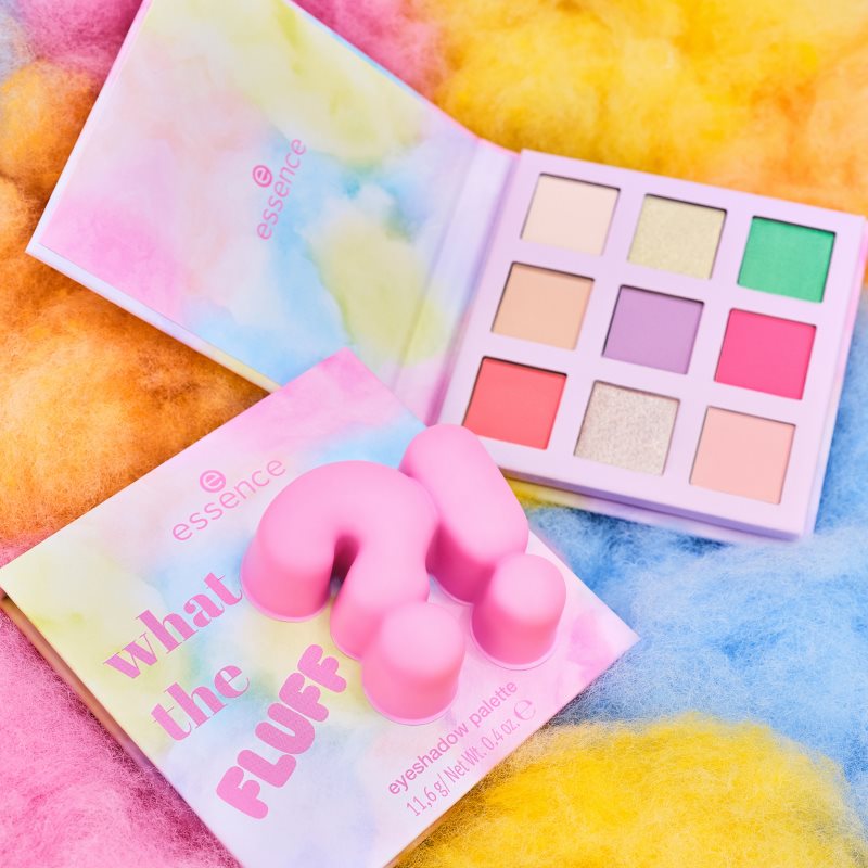 essence WHAT THE FLUFF?! paletka očních stínů odstín 01 Cotton Candy Skies 11.6 g (obrázek 5)