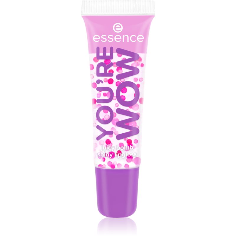 essence Say It With Juicy You're Wow trblietavý lesk na pery odtieň 04 Strawberry Splash 10 ml