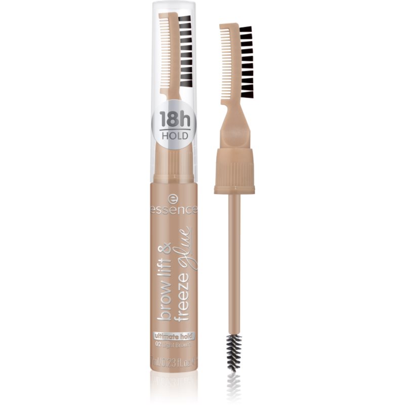 essence Brow Lift & Freeze transparentný gél na obočie odtieň 02 Light Brown 7 ml
