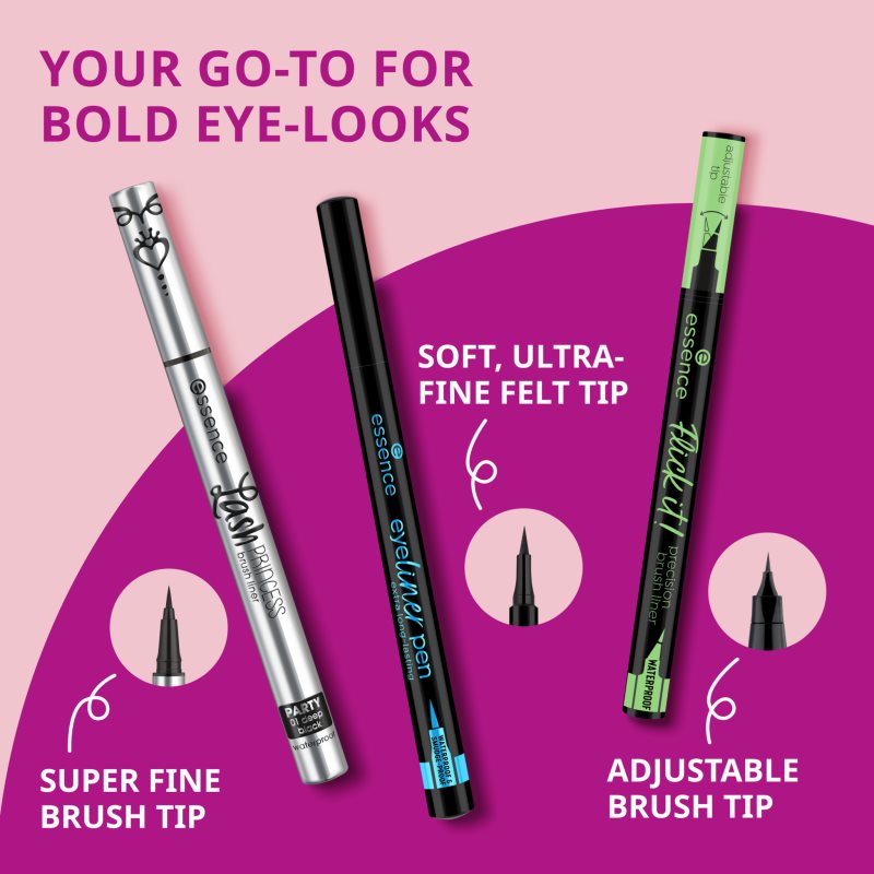 essence Eyeliner Pen Precízna vodeodolná linka pre dlhotrvajúci efekt 1.2 ml (obrázok 5)