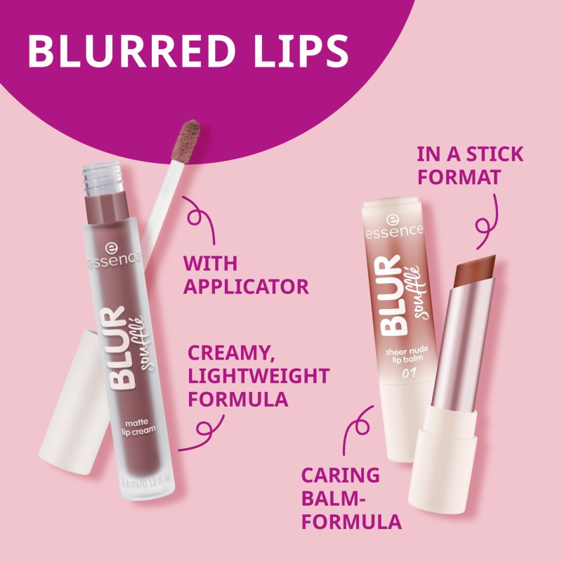 essence Blur Soufflé tönender Lippenbalsam mit Matt-Effekt Farbton 01 Nude Beige 3 g (Bild 6)