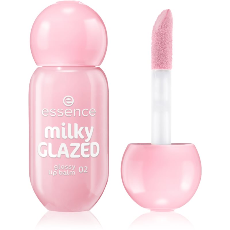essence milky GLAZED tónovací balzam na pery s leskom odtieň 02 Strawberry Whip 4 ml
