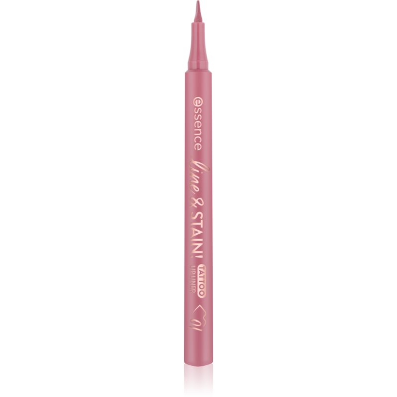 essence line & STAIN! TATTOO kontúrovacia fixka na pery pre dlhotrvajúci efekt odtieň 01 Everyone's Nude-Pink 1.1 ml