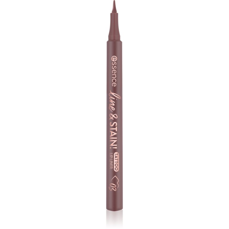 essence line & STAIN! TATTOO kontúrovacia fixka na pery pre dlhotrvajúci efekt odtieň 03 Make A Mauve 1.1 ml