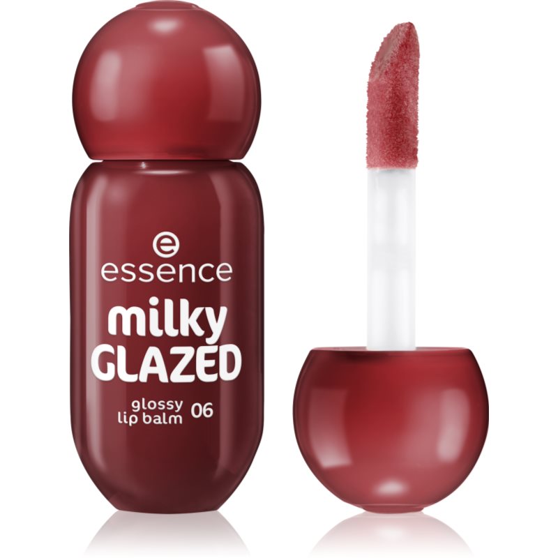 essence milky GLAZED tónovací balzam na pery s leskom odtieň 06 Cherry on Top 4 ml