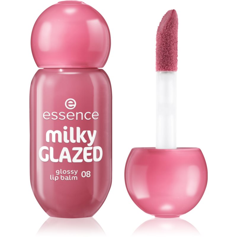 essence milky GLAZED tonirani balzam za ustnice s sijajem odtenek 08 Bubble Milk Tea 4 ml