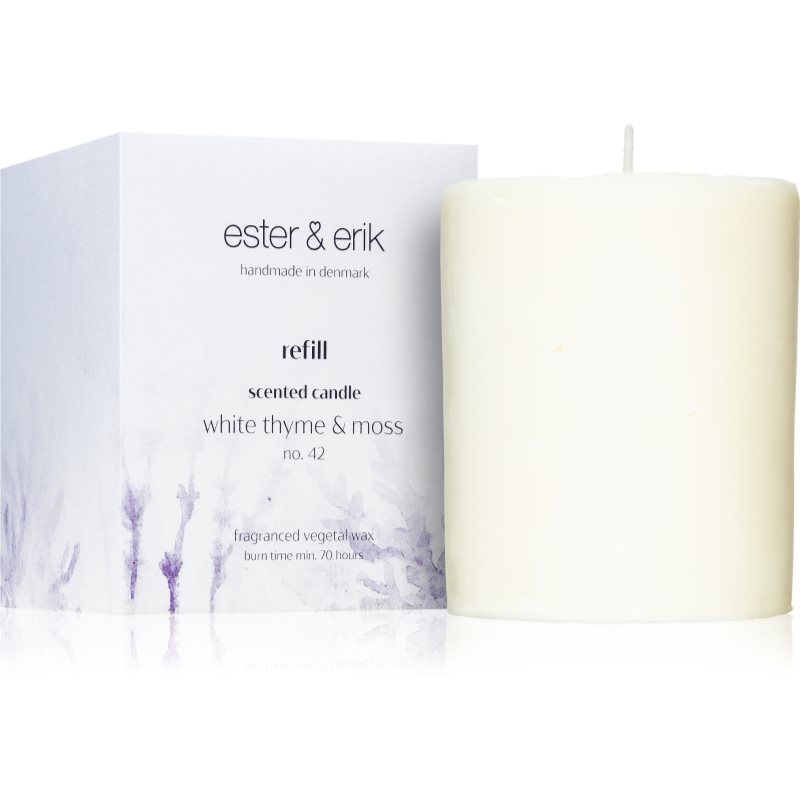 ester & erik scented candle white thyme & moss (no. 42) kvapioji žvakė užpildas 350 g