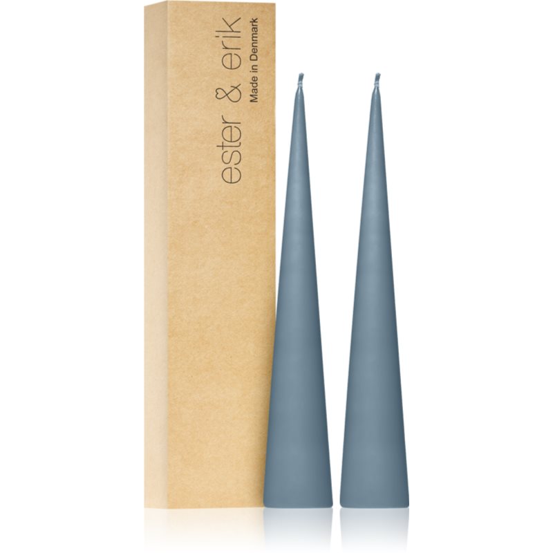 Ester & Erik Cone Candles Dusty Blue (no. 83) Bougie Décorative 2x25 Cm