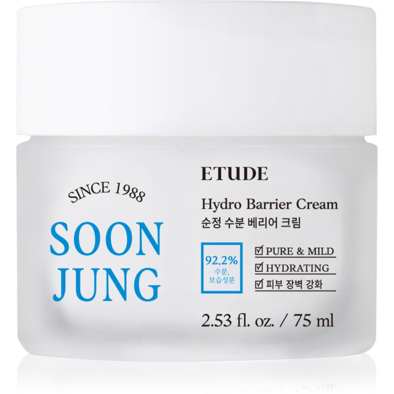 ETUDE SoonJung Hydro Barrier Cream інтенсивний заспокоюючий та захисний крем для чутливої та подразненої шкіри 75 мл