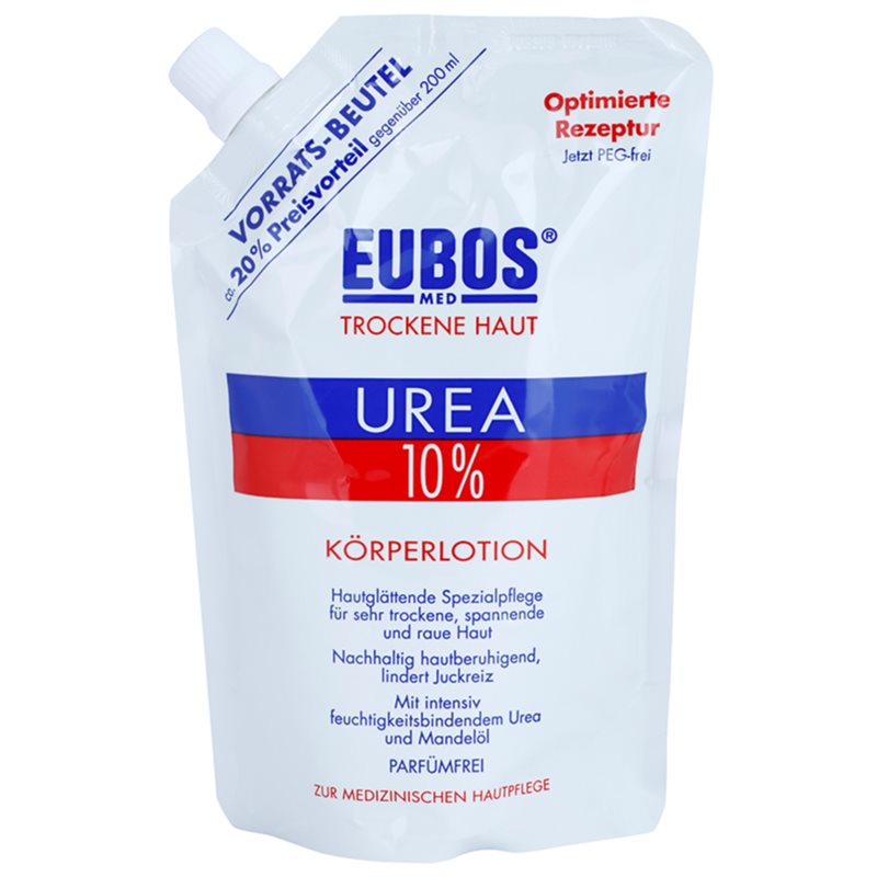 Eubos Dry Skin Urea 10% зволожуюче молочко для тіла для сухої та подразненої  шкіри змінне наповнення 400 мл