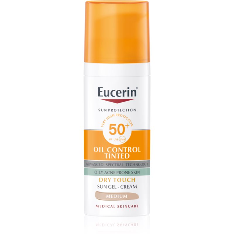 Eucerin Sun Oil Control Tinted krémový gel na opalování SPF 50+ odstín Medium 50 ml