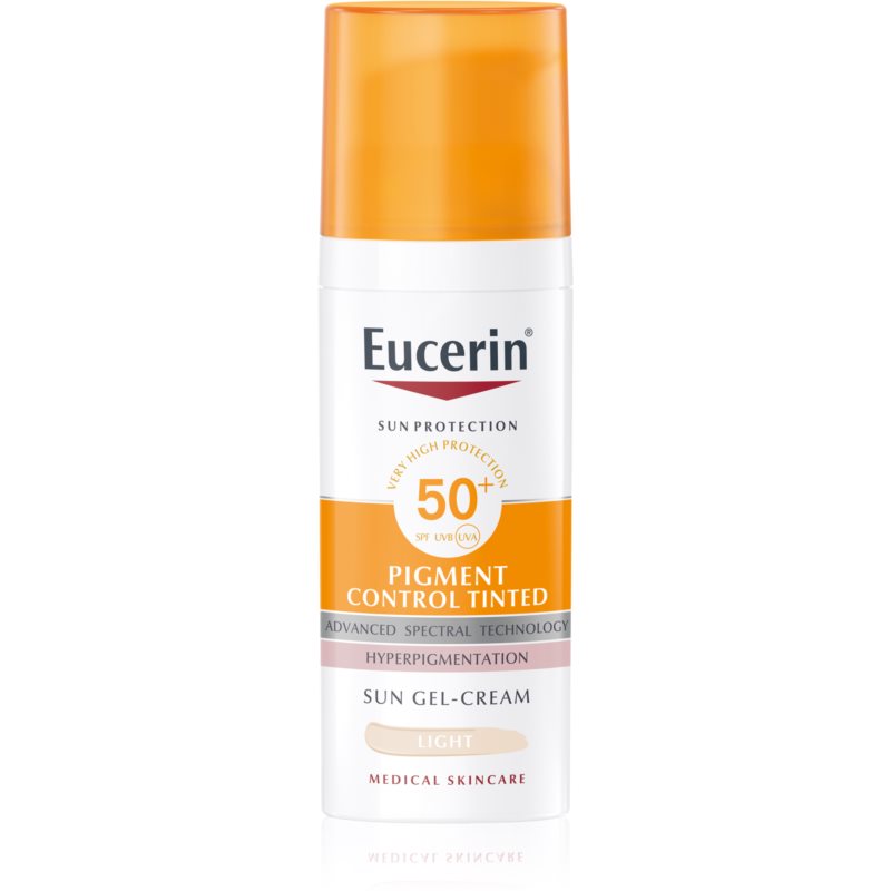Eucerin Ochranný tónovací gélový krém na tvár SPF 50+ Pigment Control Tinted (Sun Gel-Cream) 50 ml Light