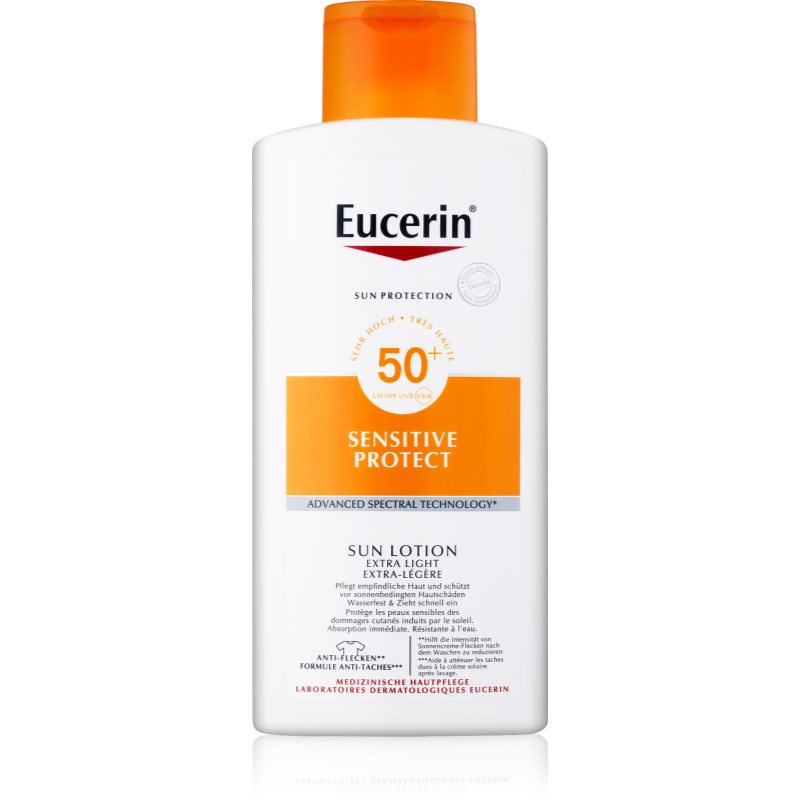 

Eucerin Sun Sensitive Protect екстра легке молочко для засмаги SPF 50