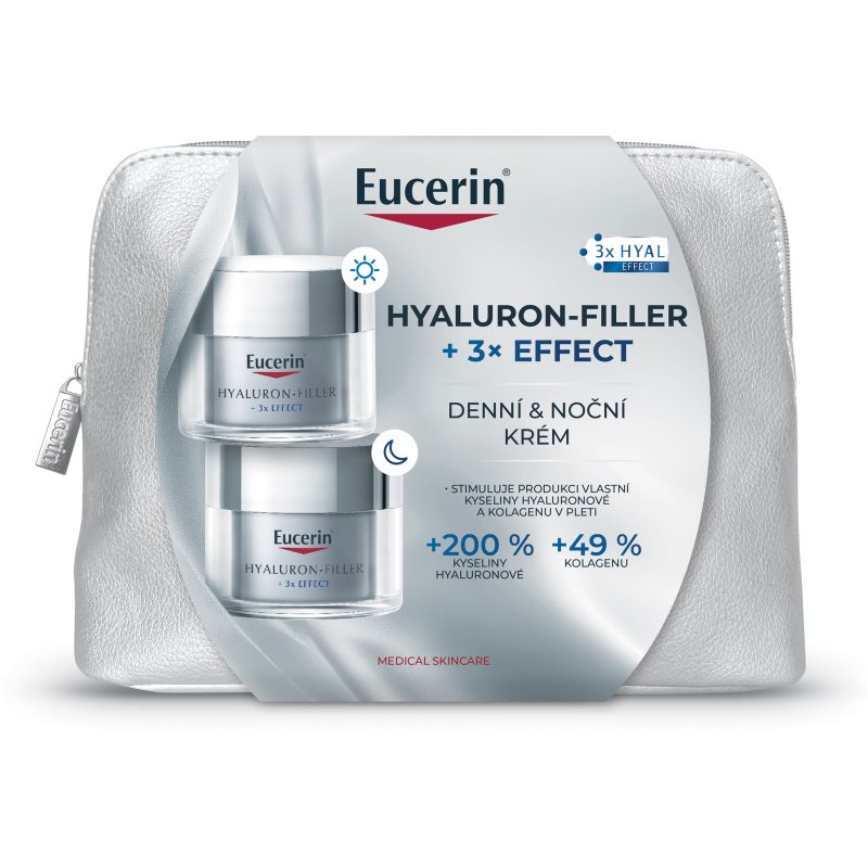 Eucerin Hyaluron-Filler + 3x Effect vianočná darčeková sada proti starnutiu pleti 2x50 ml