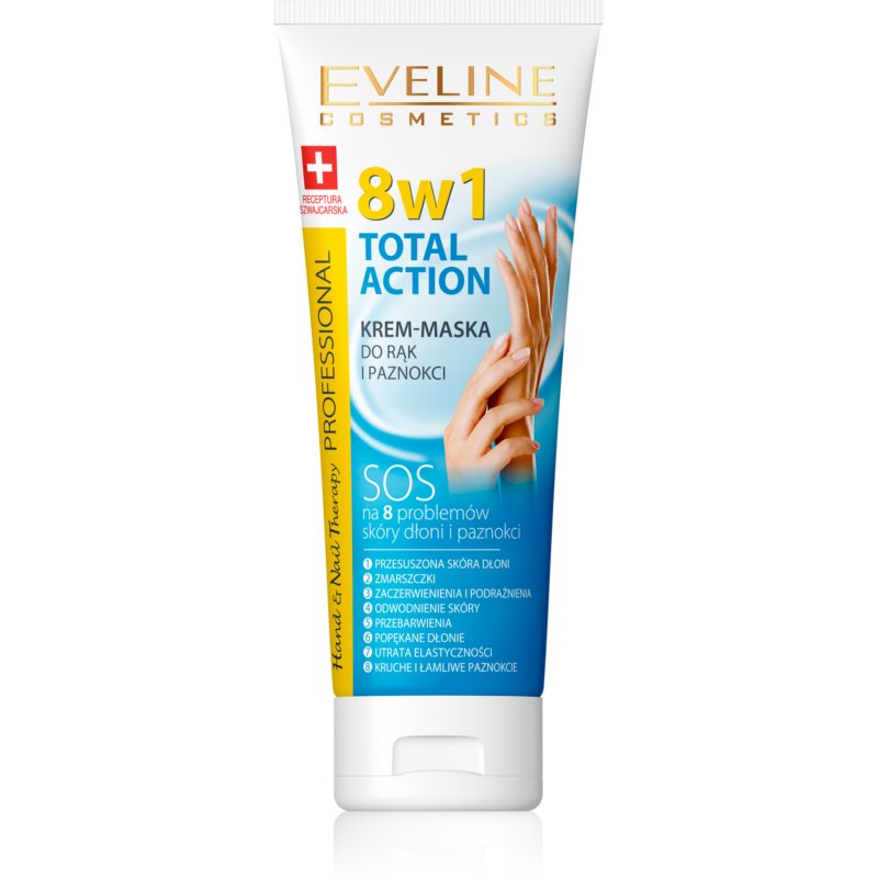 Фото - Крем і лосьйон Eveline Cosmetics Total Action крем для рук та нігтів 8 в 1 75 мл 