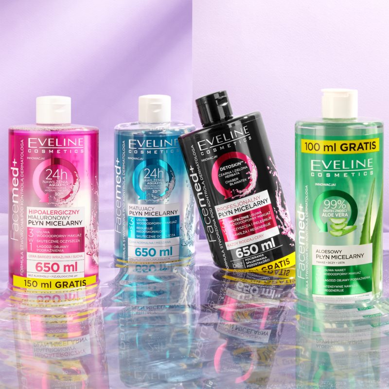 Eveline Cosmetics FaceMed+ гіалуронова міцелярна вода 3в1 400 мл