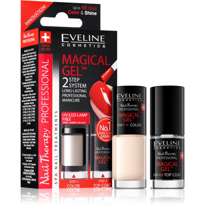 Eveline Cosmetics Nail Therapy Professional Гелевий лак для нігтів без використання UV/ LED лампи відтінок 08  2x5 мл