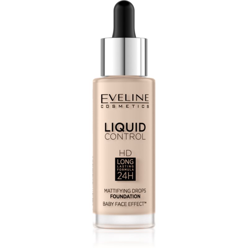 Eveline Cosmetics Liquid Control liquid foundation with pipette shade 010 Light Beige 32 ml
