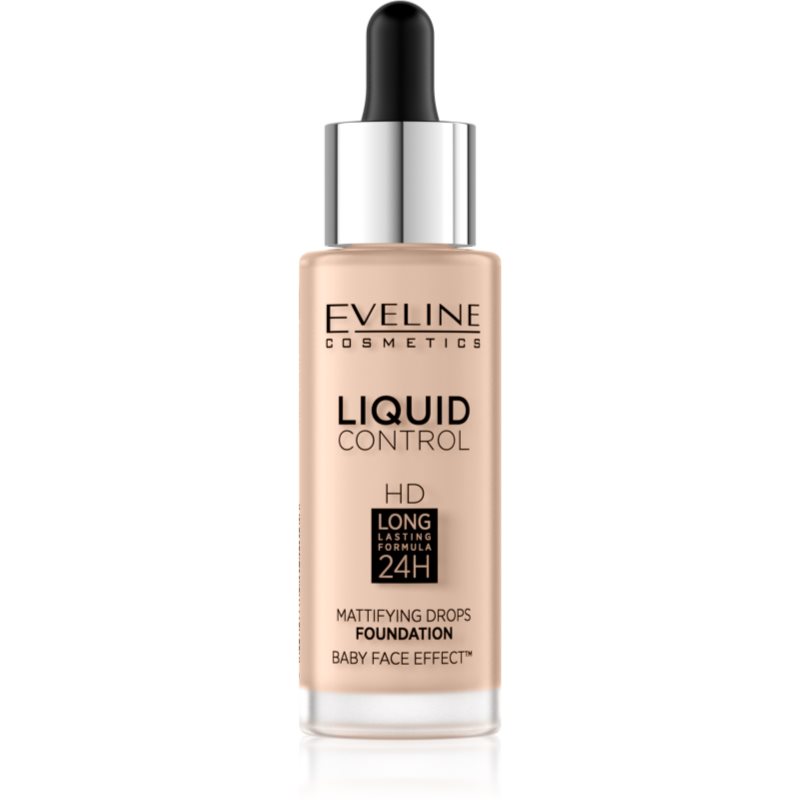 Eveline Cosmetics Liquid Control liquid foundation with pipette shade 030 Sand Beige 32 ml
