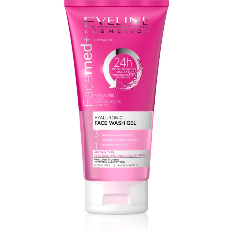 

Eveline Cosmetics FaceMed+ очищуючий гель 3 в 1 з гіалуроновою кислотою