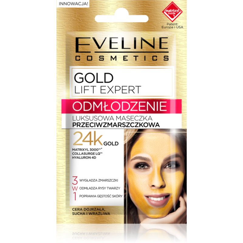 E-shop Eveline Cosmetics Gold Lift Expert omlazující maska 3 v 1 7 ml
