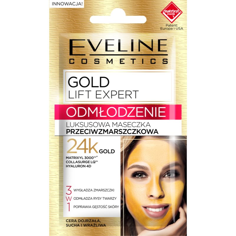 Eveline Cosmetics Gold Lift Expert omlazující maska 3 v 1 7 ml