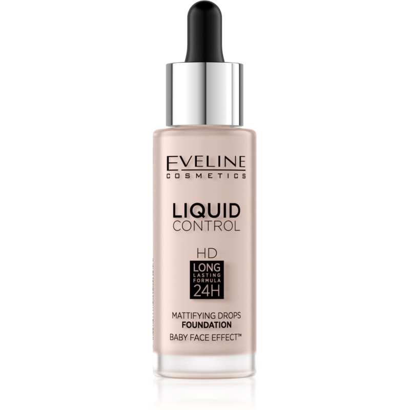 Eveline Cosmetics Liquid Control Flüssiges Make Up mit einer Pipette Farbton 005 Ivory 32 ml