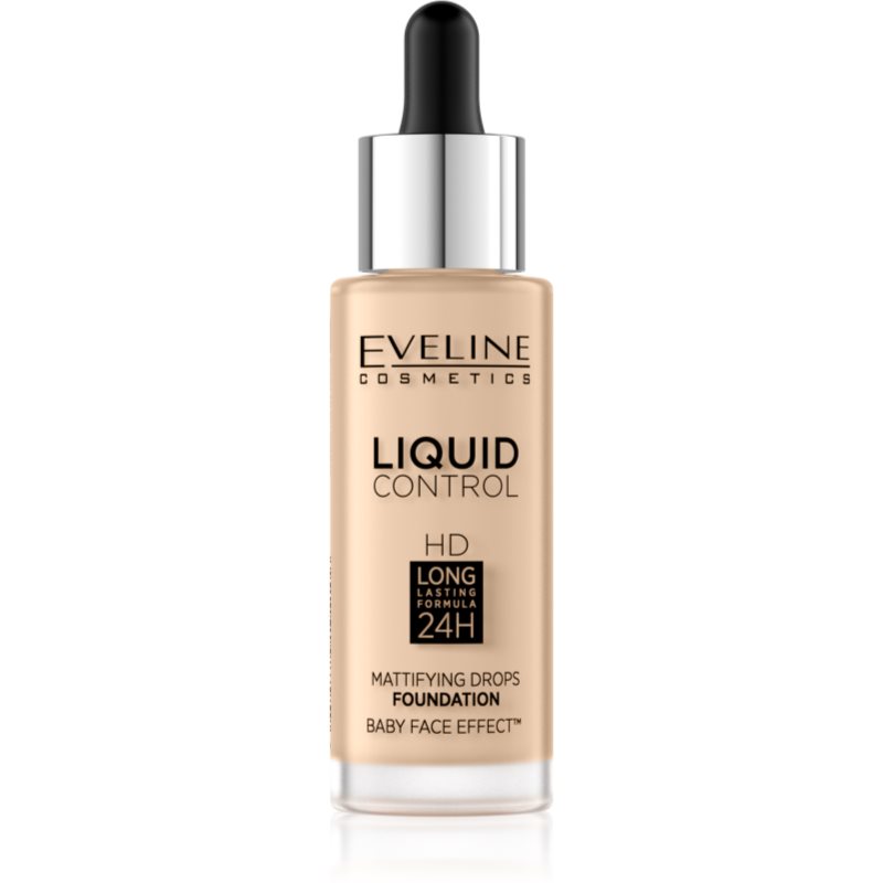 Eveline Cosmetics Liquid Control liquid foundation with pipette shade 015 Light Vanilla 32 ml
