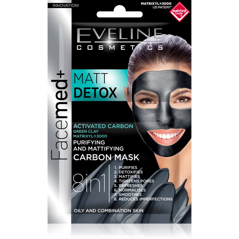 Eveline Cosmetics FaceMed+ маска для шкіри обличчя для комбінованої та жирної шкіри