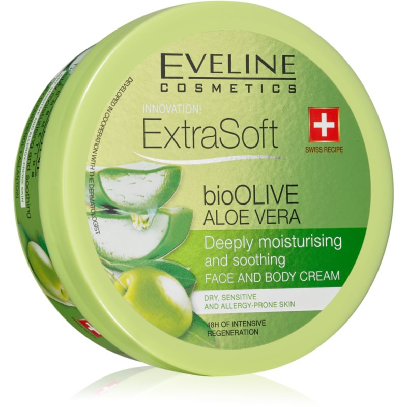E-shop Eveline Cosmetics Extra Soft hydratační a zklidňující krém pro citlivou pokožku Bio Olive & Aloe Vera 175 ml