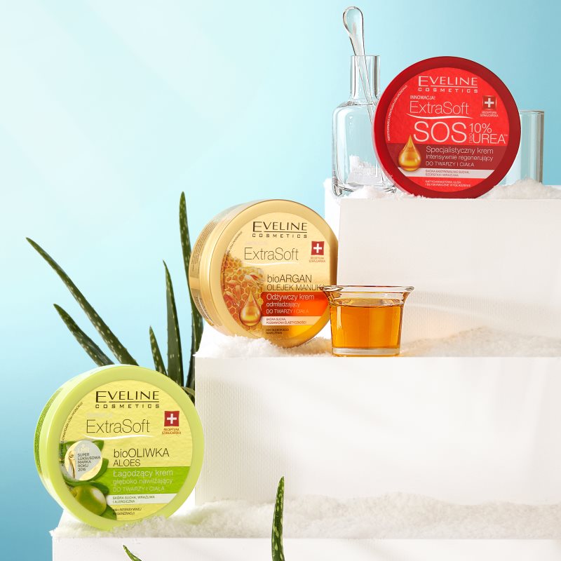 Eveline Cosmetics Extra Soft зволожуючий та заспокоюючий крем для чутливої шкіри Bio Olive & Aloe Vera 175 мл