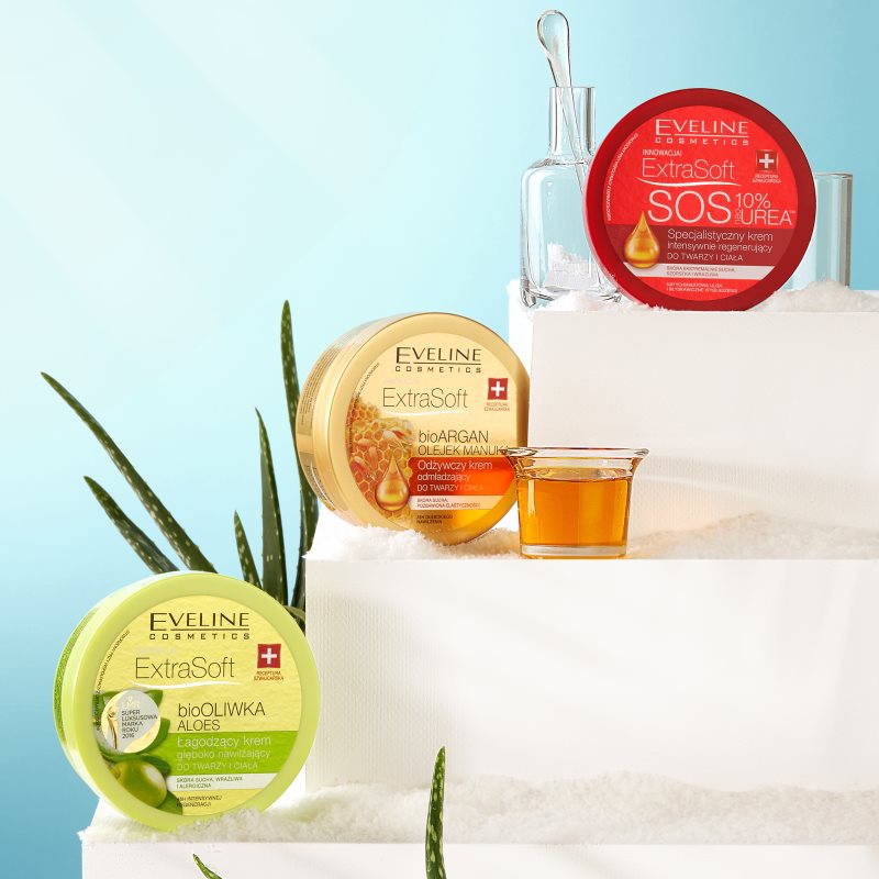 Eveline Cosmetics Extra Soft feuchtigkeitsspendende Creme für Gesicht und Körper mit Arganöl 175 ml